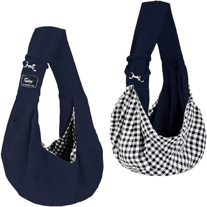 CUBY Dog and Cat Sling Carrier - Hands Free Reversible Pet Papoose Bag - Soft Pouch and Tote Design - Suitable for Puppy, Small Dogs Cats Outdoor