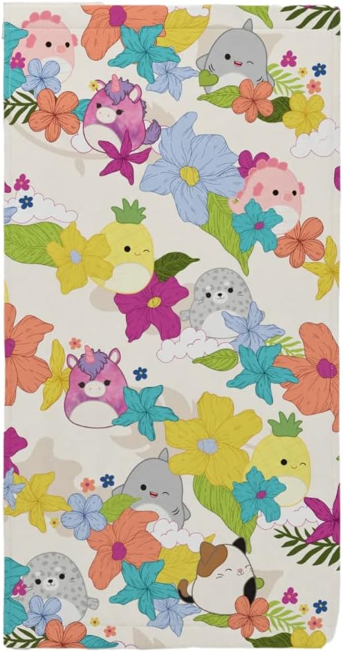 Franco Collectibles Squishmallows Super Soft Cotton Bath/Pool/Beach Towel, 60 in x 30 in, (Official Licensed Squishmallows Product)