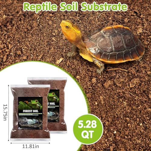 VCEPJH 2 Pcs Reptile Substrate Burrowing Tortoise Bedding for Habitat Bearded Dragon Enclosure Topsoil Terrarium Substrate for Snake Tarantula Gecko Lizard Spidey Frog Hermit Crab (5 L)
