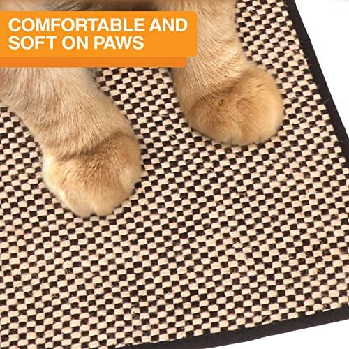 Neater Pets Jute Cat Litter Trapping Mat - Catches Spilled Litter Mess from Kitty Litter Box to Protect Floors, Soft on Cats Paws, Anti-Skid Backing, Easy to Clean, Checkered, 24" x 36"