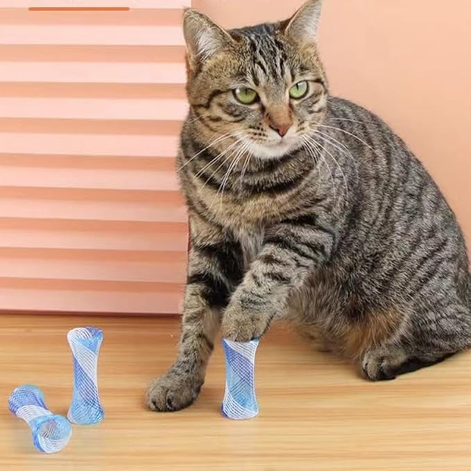 ISMARTEN Cat Spring Toys, 30 Packs Cat Tube Spring Toy Interactive Cat Toy for Indoor Cats, Plastic Spring Coils Attract Cats to Swat, Bite, Hunt(Random Color) (30 Packs)