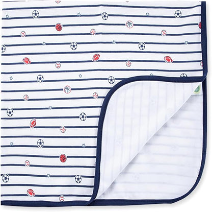 Little Me Clothes for Baby Boys' Sports Star Swaddling Receiving Blanket, 30 x 27 Inches