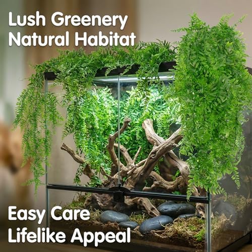 RAINFLOW 2PCS Fake Hanging Plants - Artificial Reptile Habitat Vines