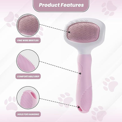 Small Slicker Brush for Grooming - Slicker Brush for Dogs and Cats can act as Deshedding Pet Tool for Healthy Coat Maintenance and Suitable for Short and long Haired Dogs