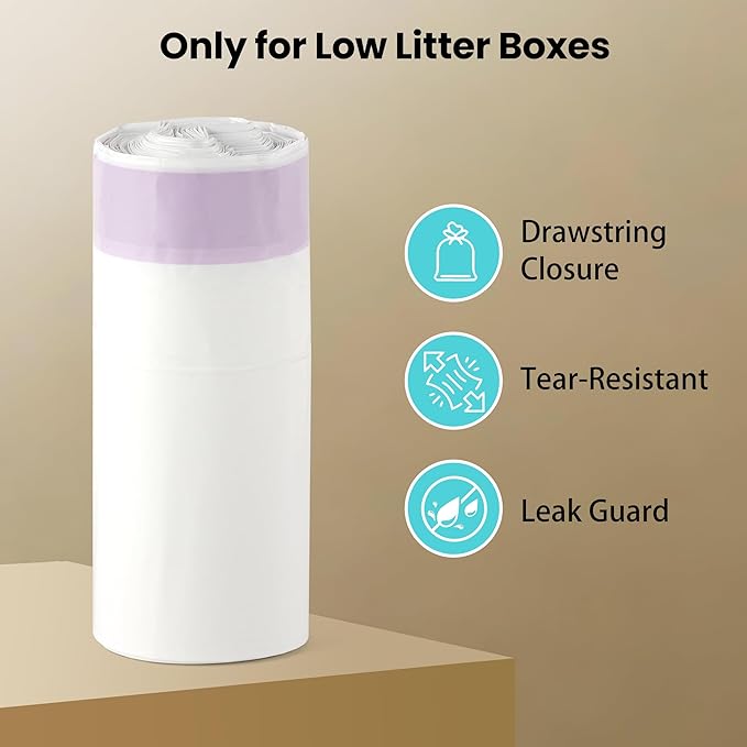 XL Litter Box Liners – Fits 24" Stainless Steel Sifting Litter Boxes for Pine Litter, Tear-Resistant, 28 Count (4 Packs), 1.4 mil