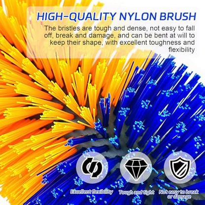2PCS Livestock Scratch Brushes, Horse Scratcher Full Massage Brush Kit, Relieve Itching on Back, for Horse, Cattle, Sheep, Pig, Yellow