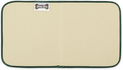 Bone Dry Machine Washable, Ultra Absorbent Pet Mat, 10x18, Hunter Green Trellis Print