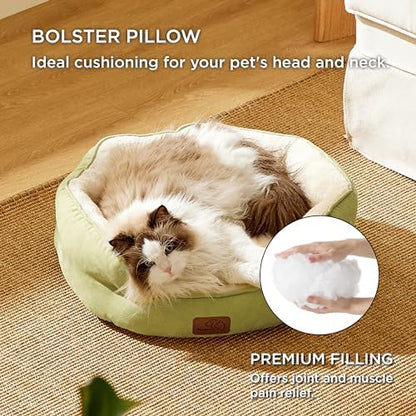 Bedsure Small Dog Bed Washable,Round Cat Beds for Indoor Cats,20in