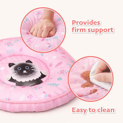BLUE BAY Donut Pet Bed for Cats and Small Breed Dogs, Lightweight Round Pet Mat Bed, Easy to Clean, Calming and Secure