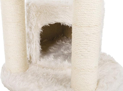 TRIXIE Baza Cat Tower – Cat Tree with Jute Scratching Posts, Condo, Hammock & Removable Bed – Indoor Cat Furniture for Scratching & Climbing – Cream, 22.4" x 18.5" x 38.6"