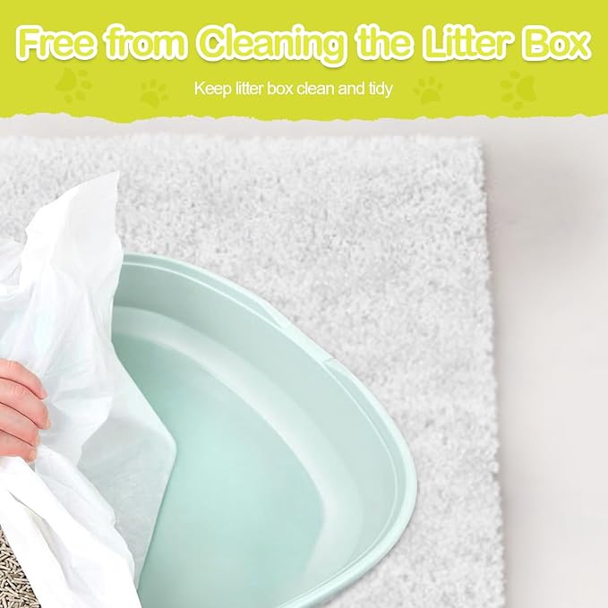 XUEPETT 24 PACK Jumbo Cat Litter Box Liners, Tear Resistant Heavy Duty Cat Litter Bags with Drawstring, Pre-Separated for Easy Access, Easy Cleanup