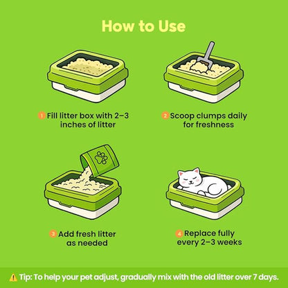 100% Cassava Cat Litter, Natural Clumping Litter, Dust-Free, Super Clumping, Soft Texture, Mixable with Crystal cat Litter,I'm Gonna Pee(5.7lb x 1pack)