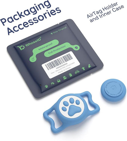 IP68 Waterproof Dog AirTag Holder for Dog Collar, Soft, Stretchy Silicone | Full-Body Protection, Easy Tool-Free Installation, Quiet, No-Dangle Fit, Lightweight, Fits Dog & Cat Collars of All Widths