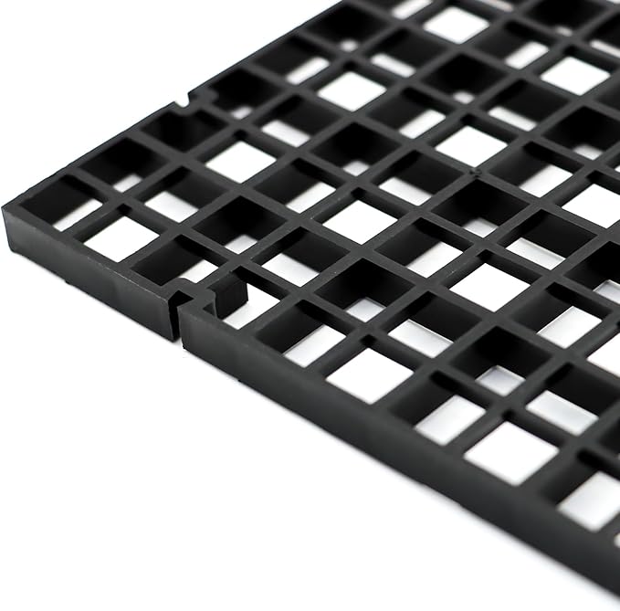 Aquarium Fish Tank Bottom Isolation 8 Pcs, Plastic Egg Crate Grid Divider Tray Egg (S 8pcs Black)