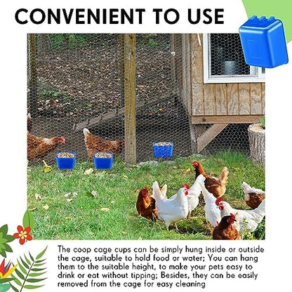 Maxdot 20 Pcs Chicken Water Feeder Cups 16 oz Pigeon Feeder Cup, Blue