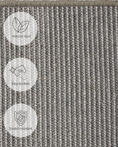 JanYoo 2pcs Bunny Scratch Pads Natural Sisal Rabbit Scratching Pad Bunny Scratcher Mat Resting Mats for Cages, Small Animal Claws and Teeth Care Bedding Accessories for Guinea Pig (15.7x11.8in, Grey)
