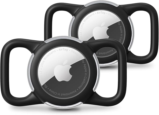 Waterproof AirTag Holder for Dog Collar, Soft Slide-On Dog AirTag Holder | Full-Body Protection, No-Dangle Fit, Ultra-Durable, Lightweight, Tool-Free Installation, Clear Cover, Fits Dog & Cat Collars