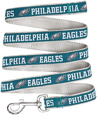 Pets First NFL Licensed Philadelphia Eagles Pet Leash, Size Small – Durable Satin Dog & Cat Walking Strap and Pet Tether with Embroidered Team Name & Logo