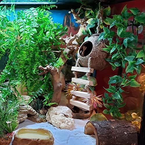 kathson Reptile Plants for Bearded Dragon Tank Accessories,Terrarium Hanging Plants Decor Artificial Bendable Climbing Vines Long Jungle Climbing Vine Decoration for Chameleon Lizards Gecko (2 PCS)