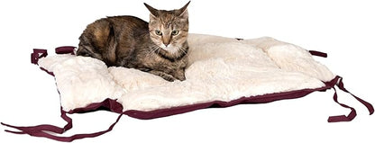 Armarkat 2-in-1 Cat Pet Bed & Fleece Cat Mat, Burgundy/Ivory, 16" L x 16" W x 6" H (C06HJH/MB)