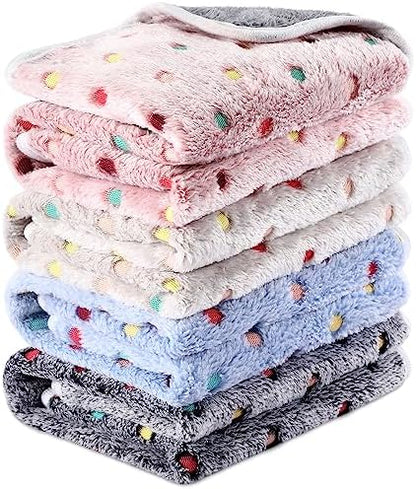 Reginary 4 Pcs Guinea Pig Fleece Cage Liners, Colorful Dot, 24 x 47 Inch