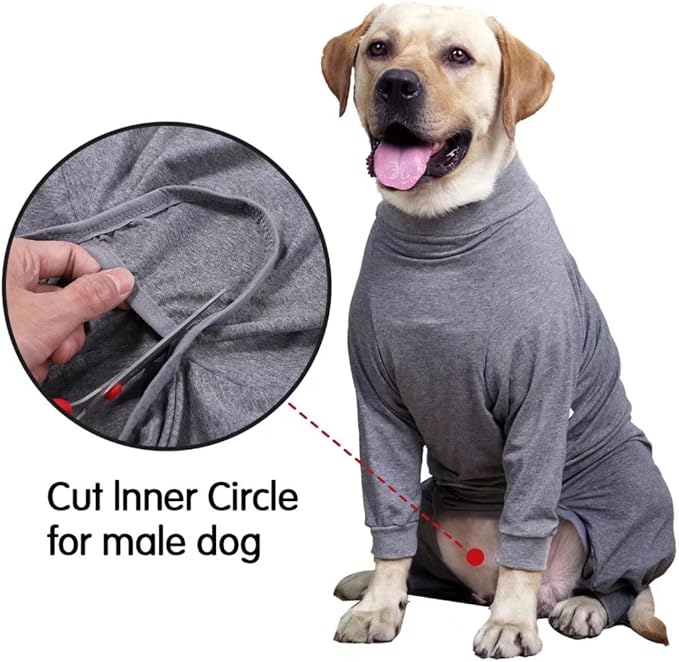 Xqpetlihai Dog Onesie Surgery Recovery Suit for Medium Large Dogs Recovery Shirt for Abdominal Wounds or Skin Diseases Bodysuit Dogs Pajamas (G,M)