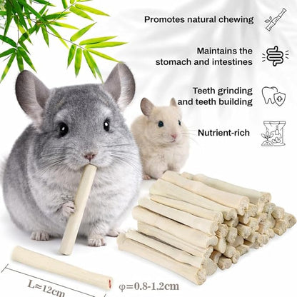 Sukh 420g Sweet Bamboo Chew Sticks - Natural Rabbit Bamboo Sticks Small Animal Chew Toy Bunny Molar Treats Atural Teeth Grinding Toys for Squirrel Guinea Pigs Chinchilla