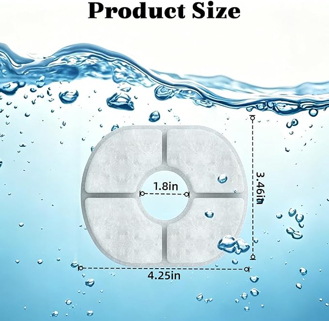 Cat Fountain Filters, 6 Pack Cat Water Fountain Filter | Replacement Compatible with Delight Paw 85oz/2.5L Automatic Pet Water Fountain