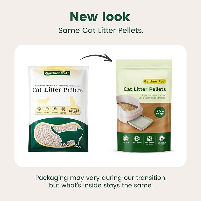 Gardner Pet Cat Litter Pellets Work in Double-Layer Litter Boxes, Natural Mineral Formula with Odor Control, Low Dust & Low Tracking, Non-Clumping Cat Litter, Lightweight & Safe (3.5LBS*2)
