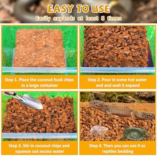 Legigo 10LB Coconut Husk for Reptiles, 72QT Natural Coconut Fiber Substrate
