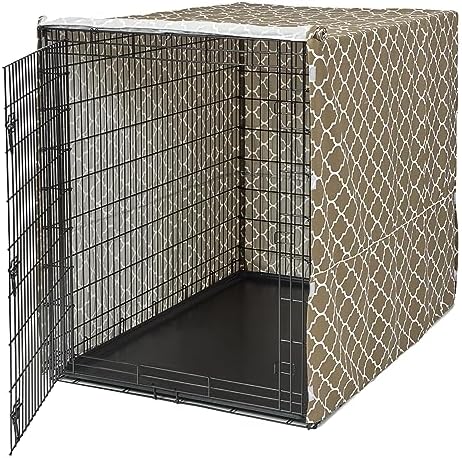 MidWest Homes for Pets Dog Crate Cover, Privacy Dog Crate Cover Fits Midwest Dog Crates, Crate Cover Only; Machine Wash & Dry; Brown Geo Print; 54 inch