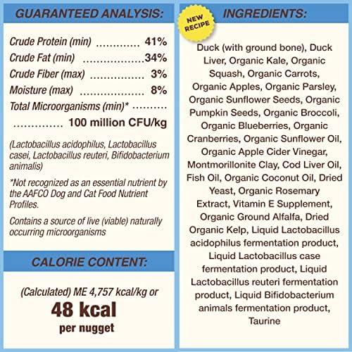 Primal Freeze Dried Raw Dog Food Nuggets, Duck, Complete & Balanced Meal, Also Use as Topper or Treat, Premium, Healthy, Grain Free, High Protein Raw Dog Food, 14 oz