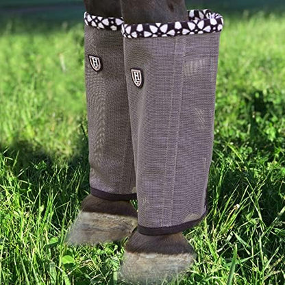 Fine Mesh Fly Boots Loose Fitting & Non-Slip Horse Fly Leggings Fleece Air Flow (Set of 4)