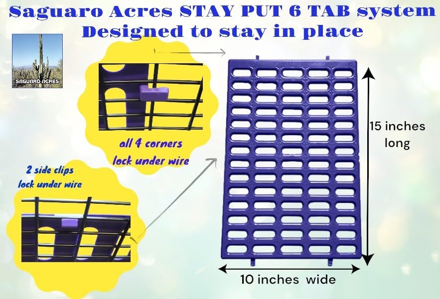 Saguaro Acres Rabbit and Small Animal Cage Resting Mat for Wire Floored Cages 2 Pack (Purple & Teal)