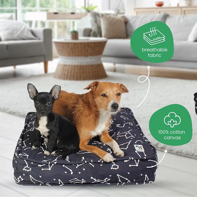 Molly Mutt Small Dog Bed Cover -Rocketman Print - Measures 22”x27”x5’’ - 100% Cotton - Durable - Breathable - Sustainable - Machine Washable Dog Bed Cover