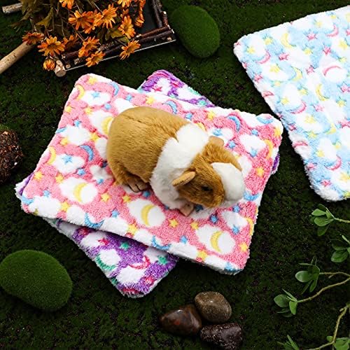 Jetec 3 Pcs Guinea Pig Beds, Fleece Small Animal Mats, Moon, Colorful