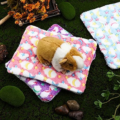 Jetec 3 Pcs Guinea Pig Beds, Fleece Small Animal Mats, Moon, Colorful