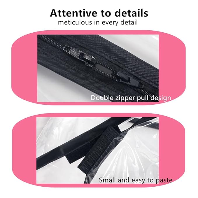 Unisize Pet Stroller Rain Cover - Foldable Clear Protection for Snow, Wind & Rain, Suitable for Various Stroller Models