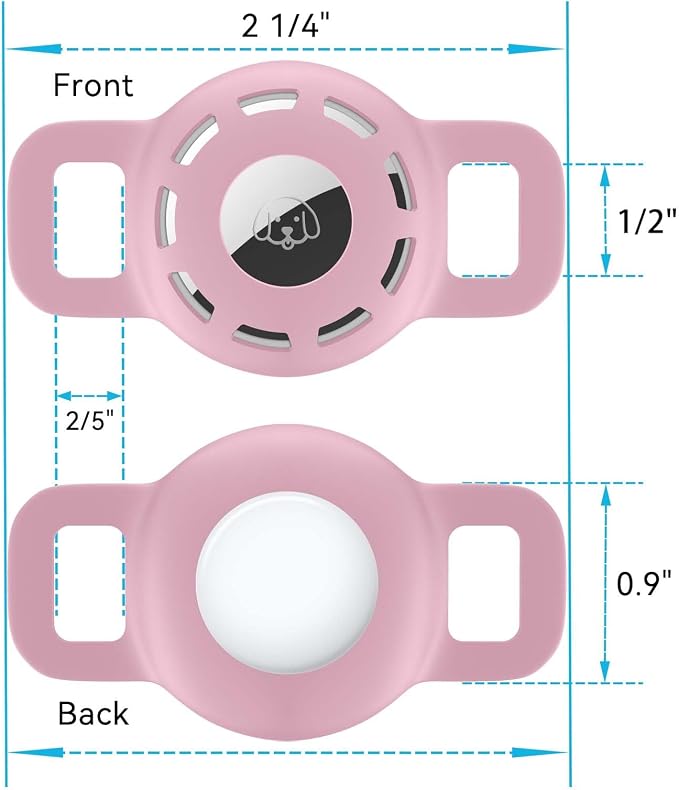 for Air tag Cat Collar Holder for Apple Air Tag, 2 Pack of Pet Collar Holder for Cat and Small Dog Collar Within 1/2 inch and 2 Pack Protector for Air Tag