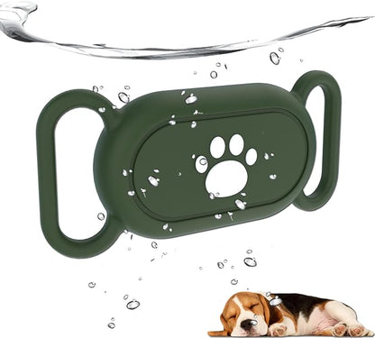 Waterproof Dog Collar Holder Compatible with Samsung Galaxy SmartTag2, Silicone GPS Tracker Hidden Loop Holder for Smart Tag2, Anti-Lost Tag2 Case(Green)