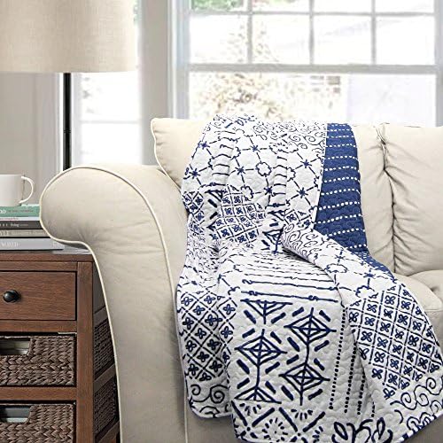 Lush Decor Monique Throw, 50 x 60-inch, Blue
