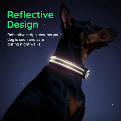 Airtag Dog Collar, Reflective Ultra-Durable Nylon Padded with QR Code Buckle & IP68 Waterproof Air Tag Holder Compatible for Apple AirTag, Comfortable for Small Medium Large Dogs(Brown,M)