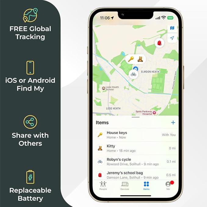 ROAM SMART TRACKER - Bluetooth Tracker & Item Locator for Keys, Luggage, Kid & Pet Gear, (iOS, Android), No App or Subscription, Fast Setup, Waterproof, 1-Pack, Black