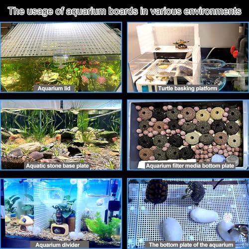 Adjustable Aquarium Fish Tank Divider Filter Bottom Plastic Grid Fish Tank Isolation Board Plastic Egg Crate Tray(White, 8pcs 11.8X11.8Inch with 0.35Inch Hole