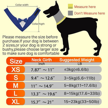 Dog Tuxedo, Formal Dog Wedding Bandana Adjustable Pet Collar with Bow, Small, Medium and Large Dog Wedding Clothing, Birthday Gifts for Dogs (Medium, Red)