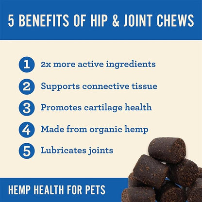Hemp Well Hip and Joint Soft Chews – Supports Mobility and Promotes Healthy Hips and Joints for Dogs, Organically Sourced (60 Count)