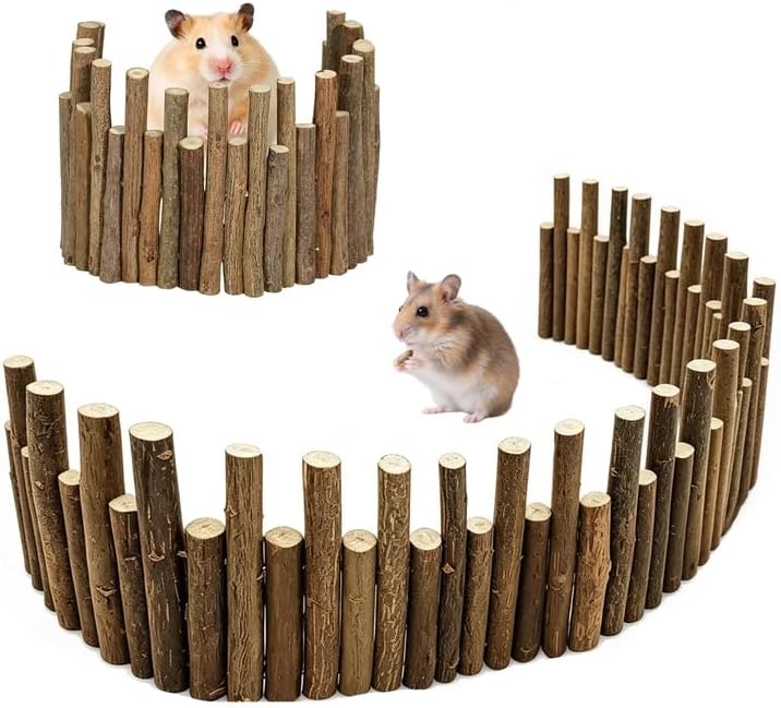 19.7 & 9.8In Wooden Hamster Bridge Fence Rat Climbing Toys for Gerbil Mouse