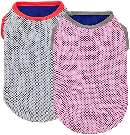 KYEESE 2Pack Dog Shirt for Large Dogs Soft Breathable T-Shirts, Pink+Grey