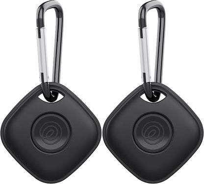 DDJ Case for Life360 Tile Mate Bluetooth Tracker with Keychain 2-Pack, Soft Silicone Cover Holder for Tile GPS Item iTag Finder Accessories with Key Ring, for Pet, Dog, Kids, Keys, Luggages, Backpacks