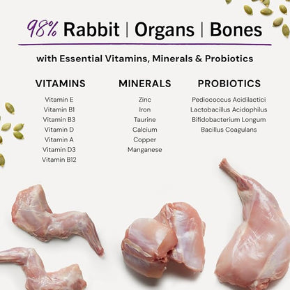 Stella & Chewy's Freeze-Dried Raw Cat Dinner Morsels - Premium Rabbit Recipe with 98% Responsibly-Sourced Meat & Organs - Natural Grain-Free Cat & Kitten Food - Made in USA - 8 oz